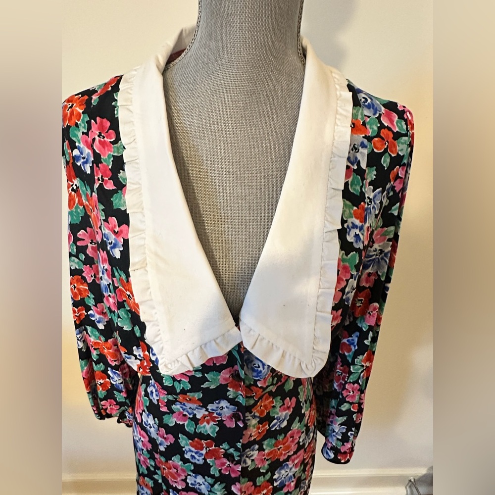 Floral Collared Mini Tea Dress | Nobody's Child | size 12 - Picture 5 of 11